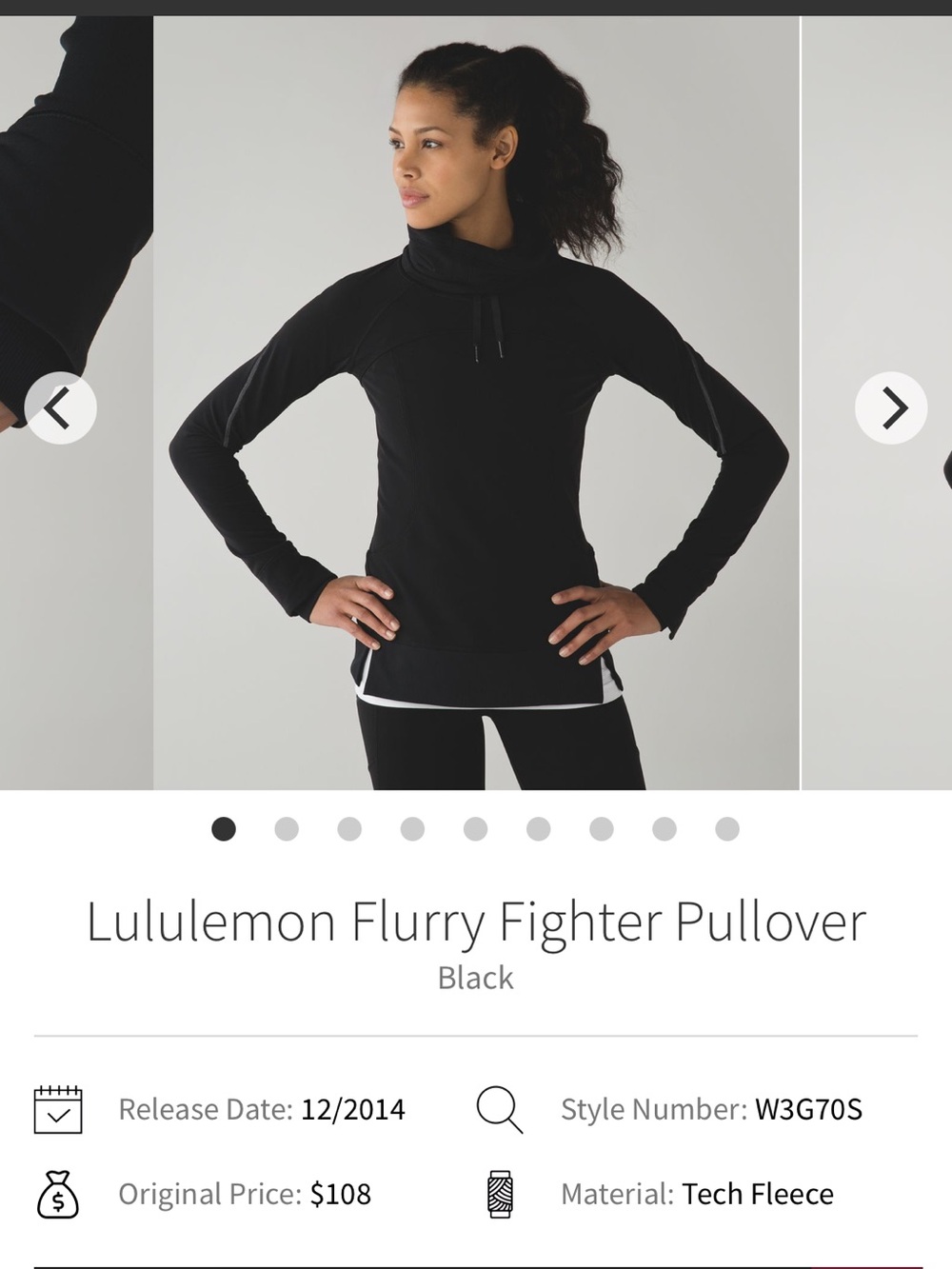 lululemon athletica Black Funnel Neck Pullover
